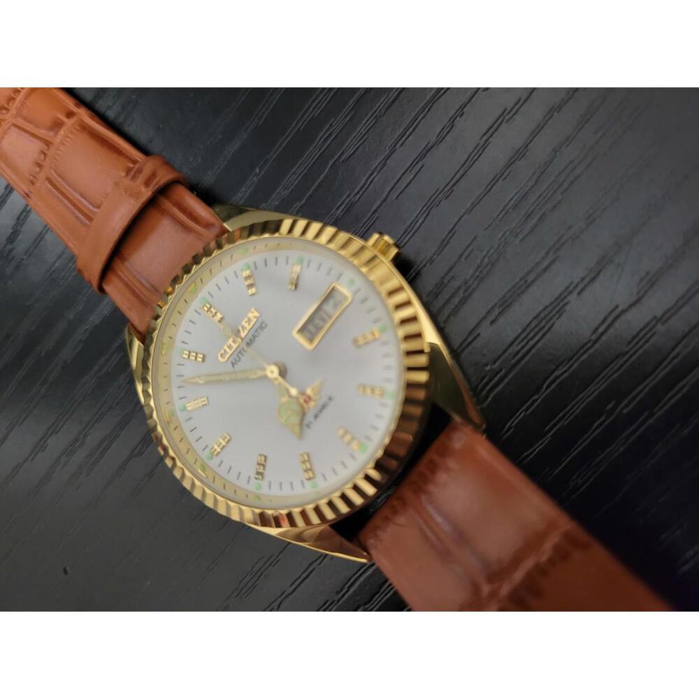 RARE Pristine Vintage Citizen Eagle 7 Men's Automatic Leather Watch